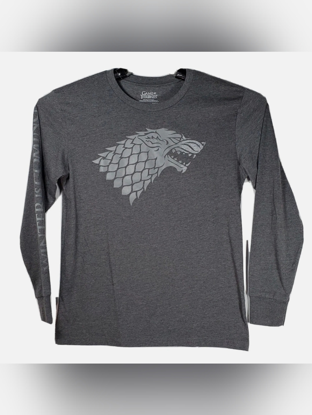 Game of Thrones House Stark Long Sleeve Gray Women's Tee Size XL.